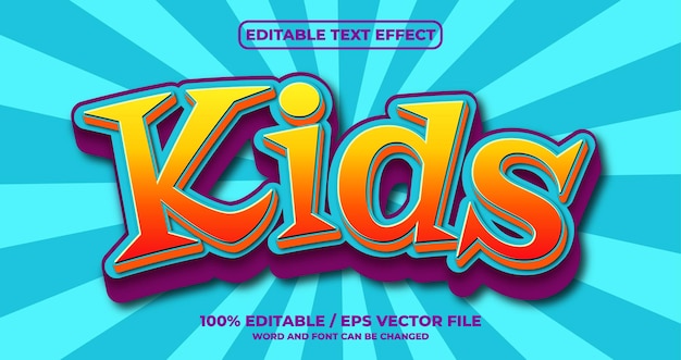 Kids editable text effect