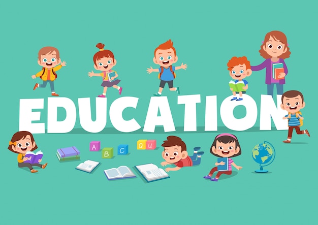 Kids education poster illustration