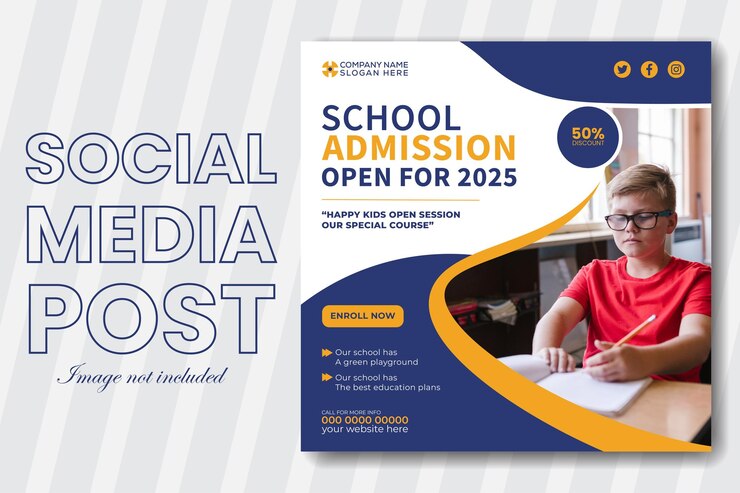 Vector kids education social media post facebook post design template