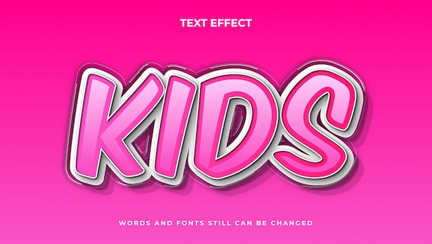 Kids elegant editable cartoon text style,modern comic 3d text effect