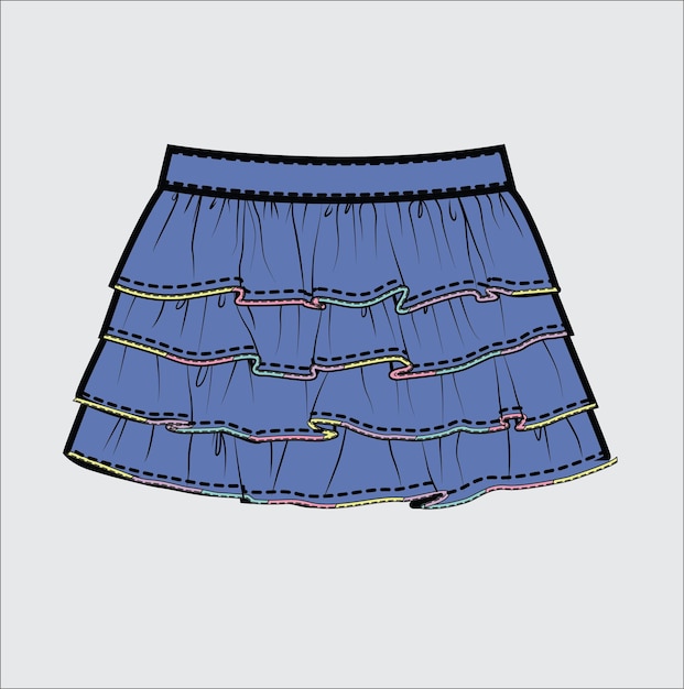 Vector kids en girls bottom fashion wear skirts vector illustratie