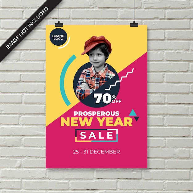 Vector kids fashion new year sale flyer