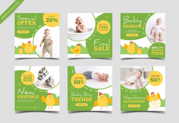 Kids fashion sale instagram post collection template