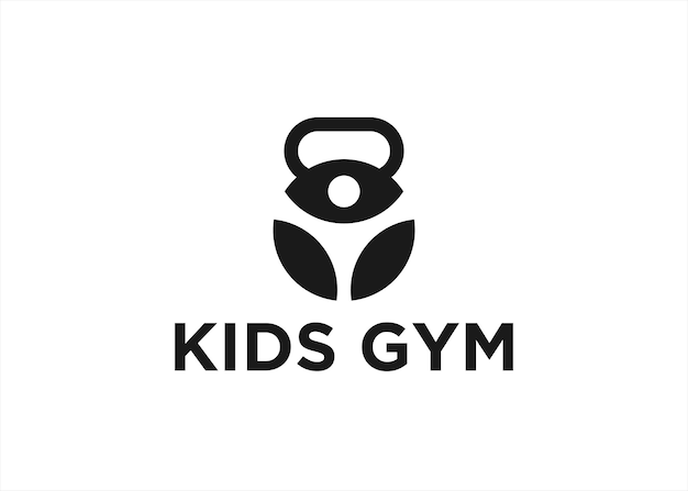 kids fitness logo design vector illustration