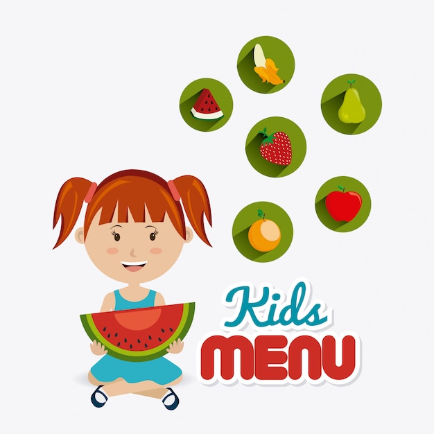 Vector kids food design.