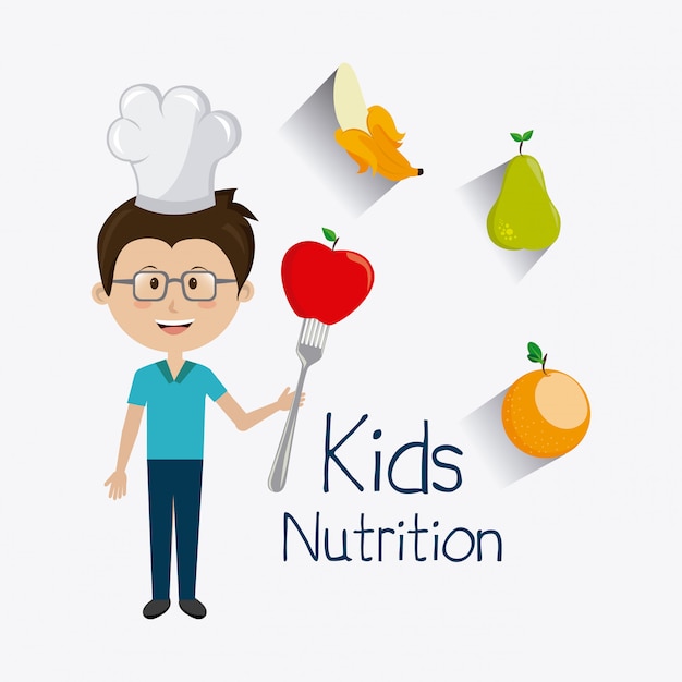 Vector kids food design.