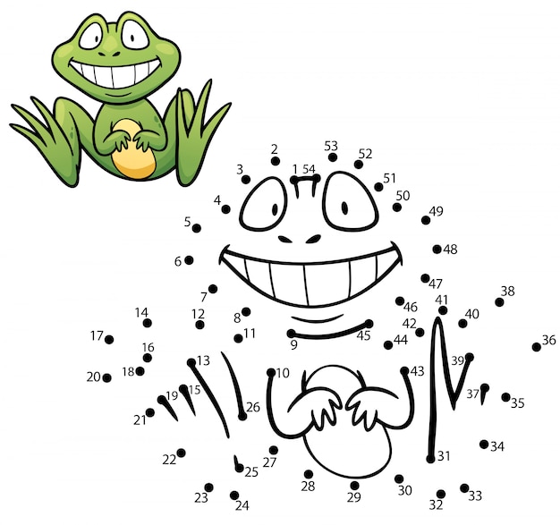 Gioco per bambini punto per punto frog