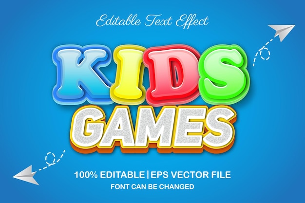 Kids games 3d editable text effect