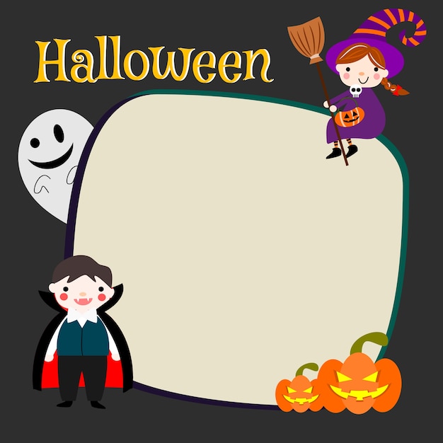 Costume di halloween per bambini con carta bianca.