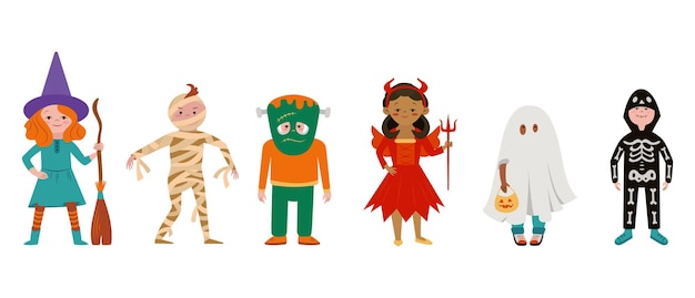 kids in halloween costumes funny and cute carnival kids set