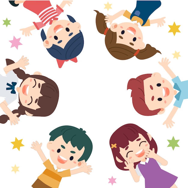 kids happy in children's day  theme 