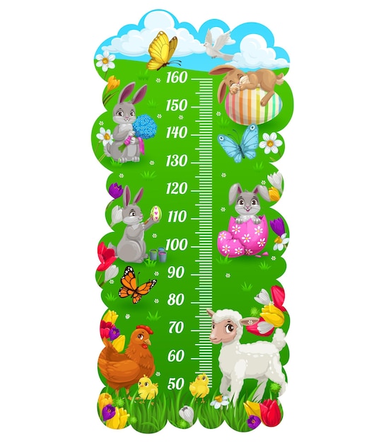 Таблица роста детей, пасхальный кролик и яйца