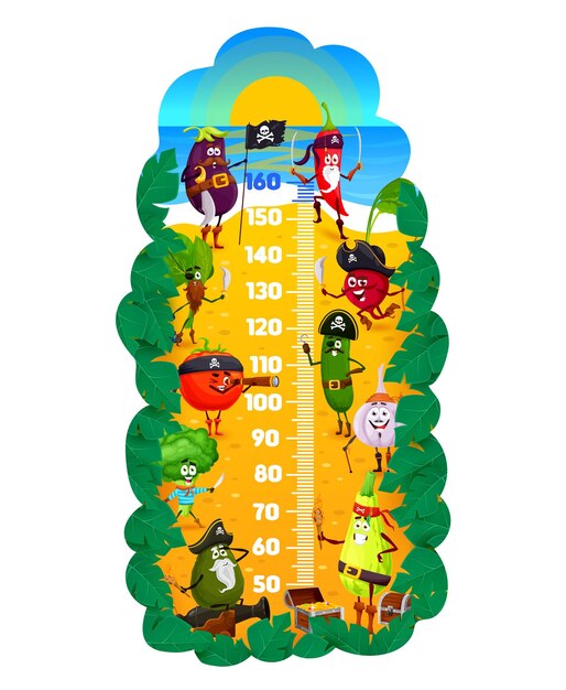 Grafico altezza bambini verdure pirata e corsara