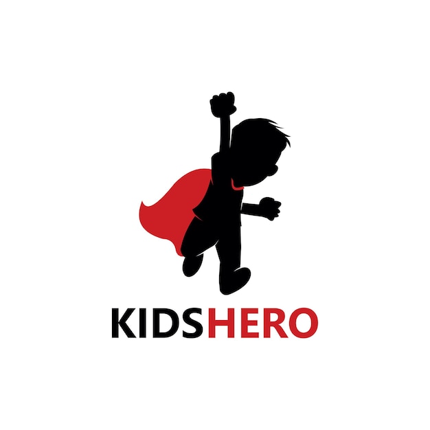 Kids Hero Logo Template Design Vector, embleem, ontwerpconcept, creatief symbool, pictogram