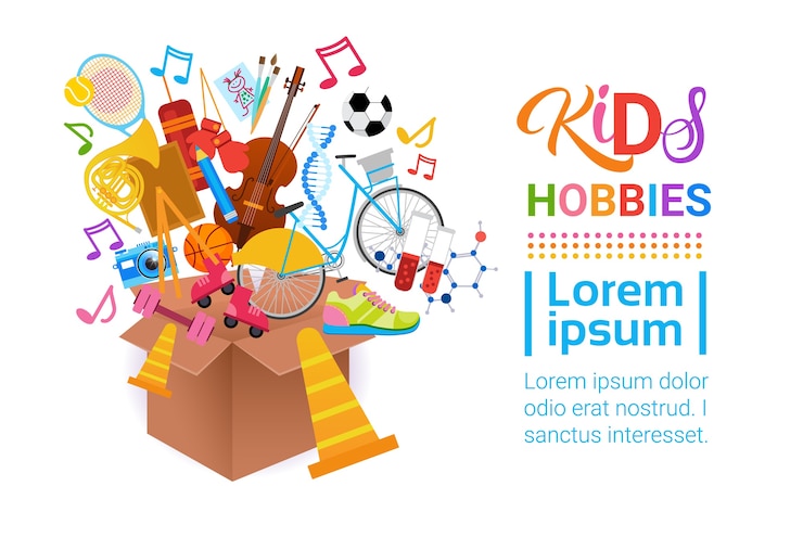 Vector kids hobbies art classes logo
