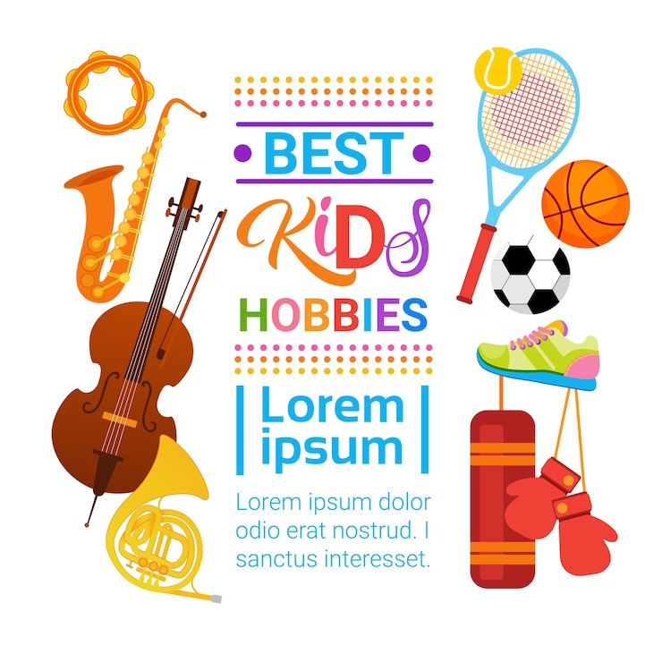 Vector kids hobbies art classes logo