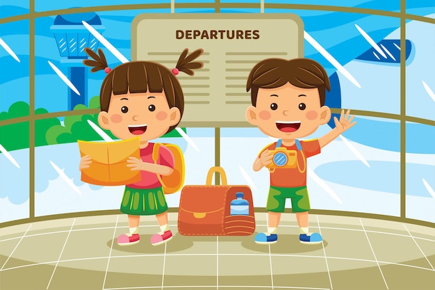 Kids Holiday in Flat Design Style