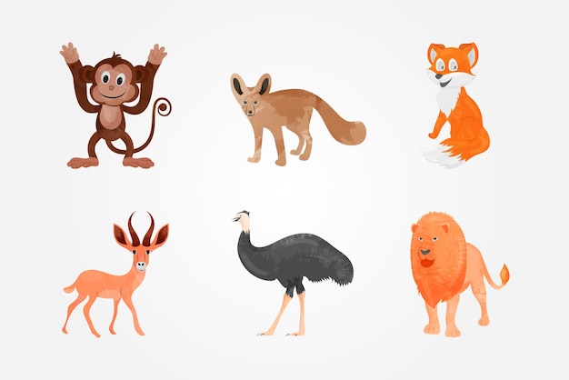 kids jungle animals collection