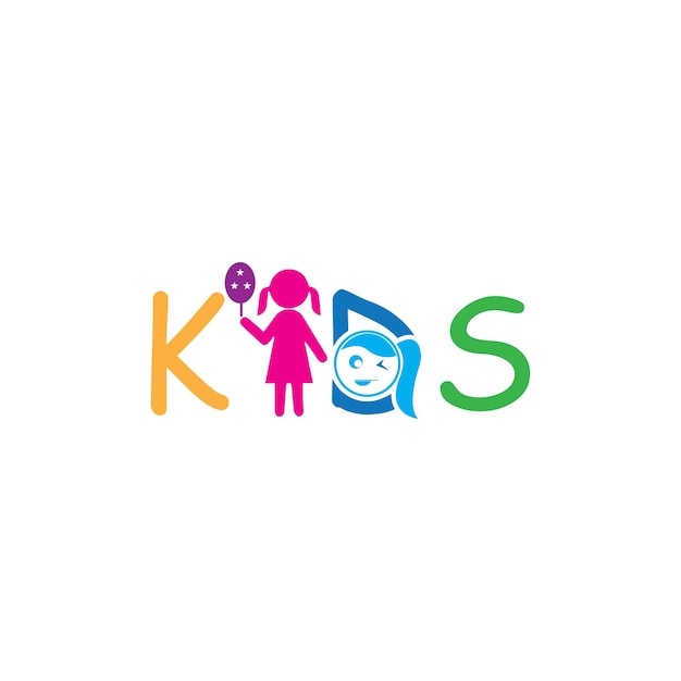 KIDS LOGO CONCEPT VECTOR SJABLOON