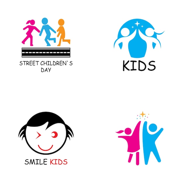 Vector kids logo concept vector template