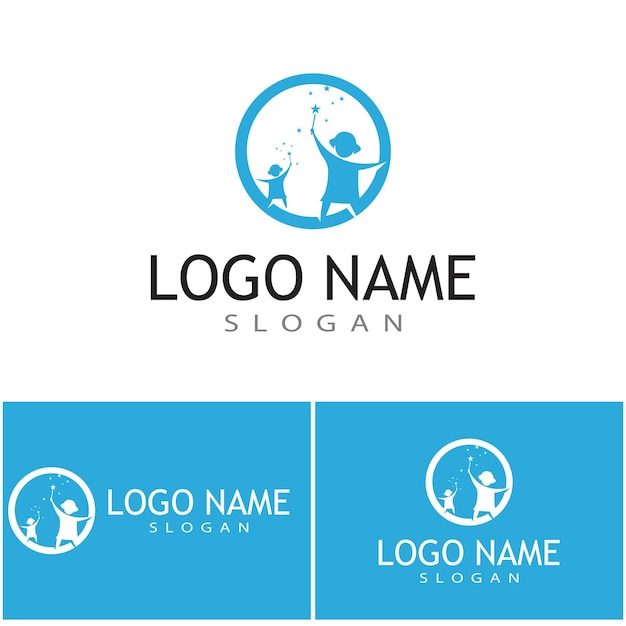 Kids logo template vector symbol nature