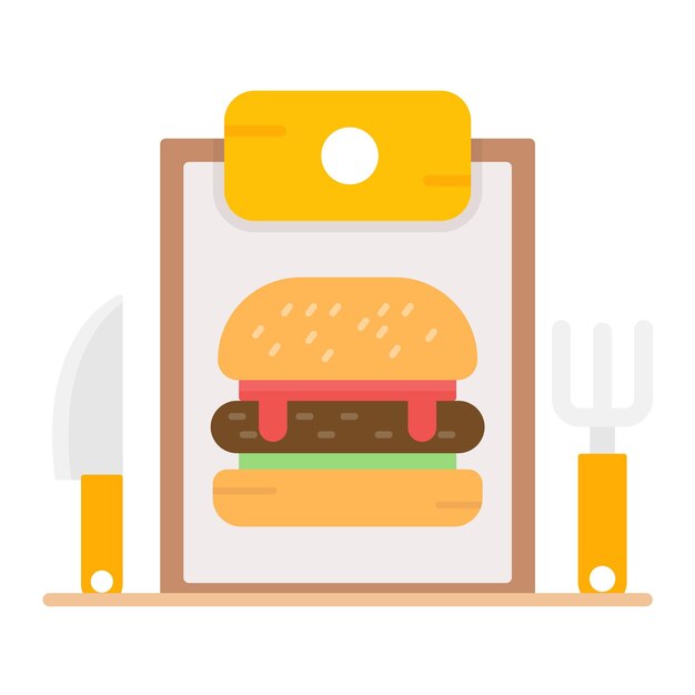 Kids Menu Flat Illustration