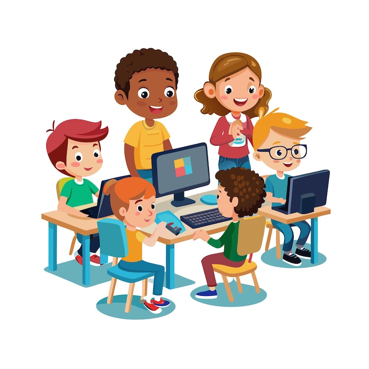 Vector kids moments vector illustration concept