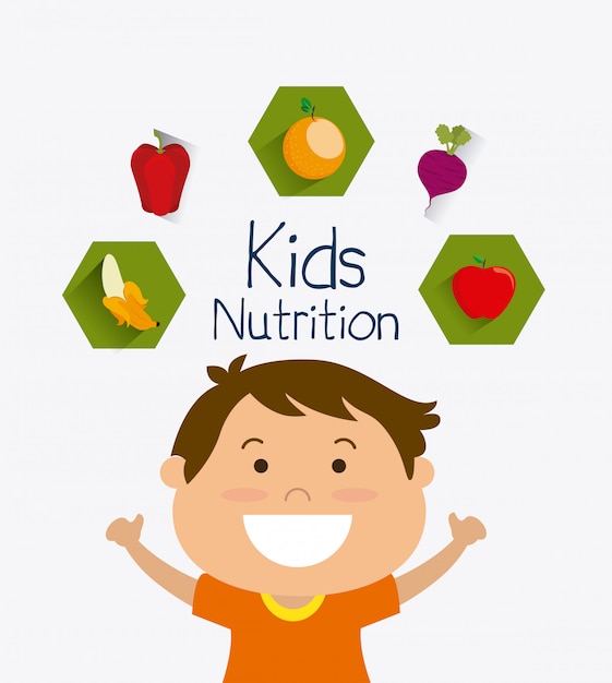 Vector kids nutrition design.