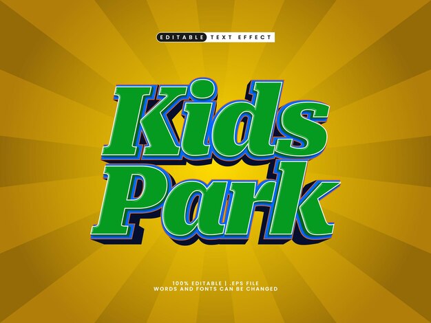 kids park editable text effect in kids and happy text style