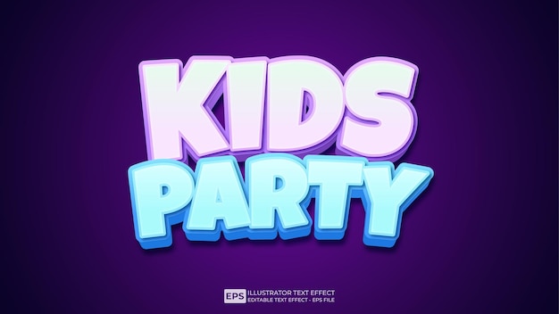 Kids Party editable text effect font