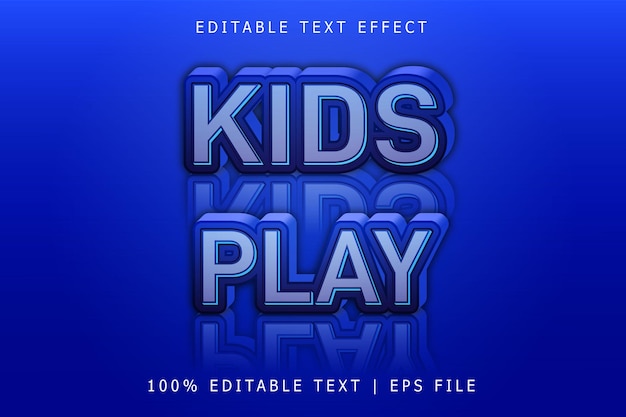 Размер редактируемого текстового эффекта 3 для детей играет современный стиль