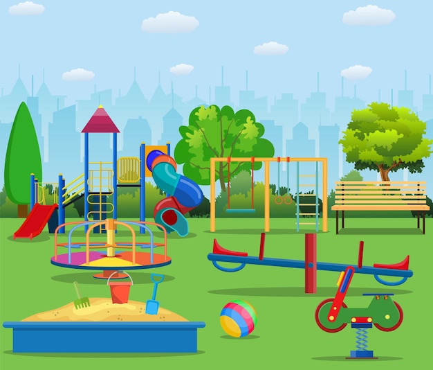 Kids playground cartoon