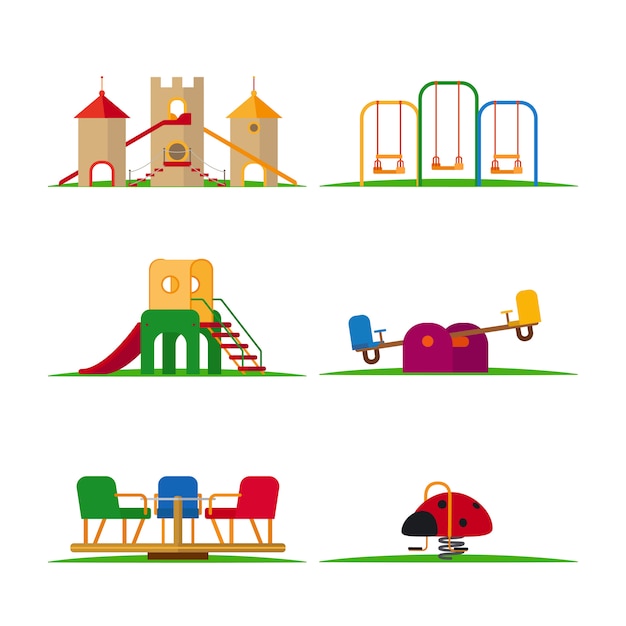 Vector kids playground elements