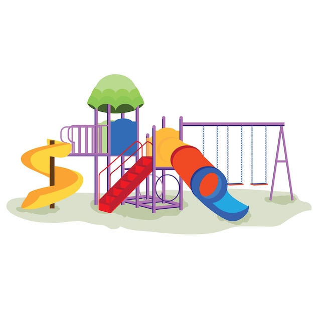 Kids playground equipment with swings