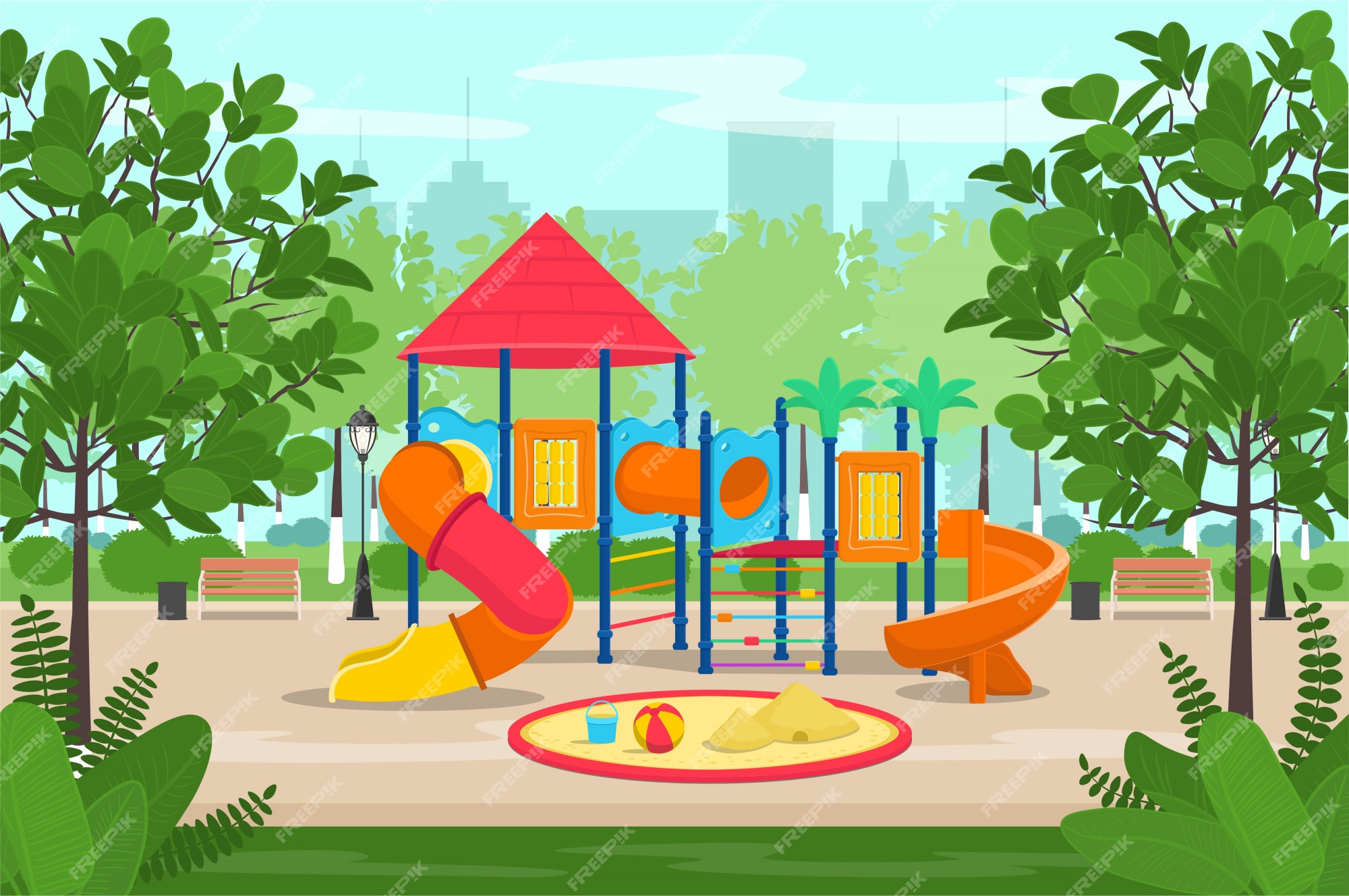 무료로 다운로드 가능한 Playground Park 벡터 & 일러스트 | Freepik