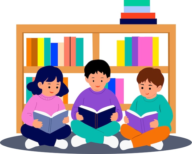 Всемирный день книги - дети читают книги вместе