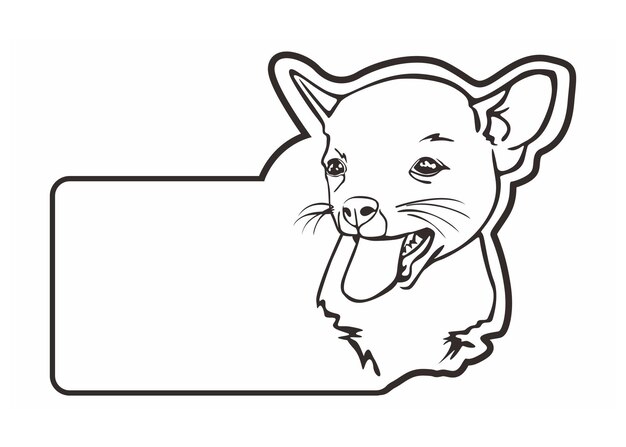 Kids room name sign with dog line art theme