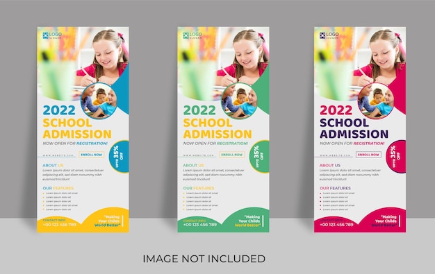 Kids school admission dl flyer design template