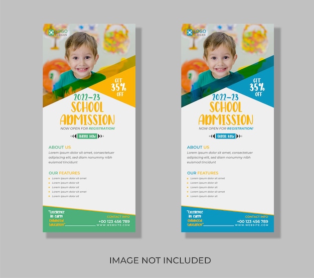 Kids School Admission DL Flyer Design Template