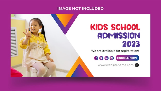 Kids School Admission Facebook Cover and Instagram Banner