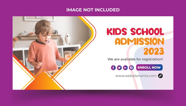 Kids School Admission Facebook Cover and Instagram Banner