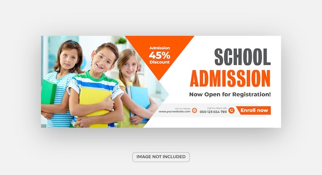 Kids school admission Facebook Cover Or Social Media Facebook Timeline Banner Design