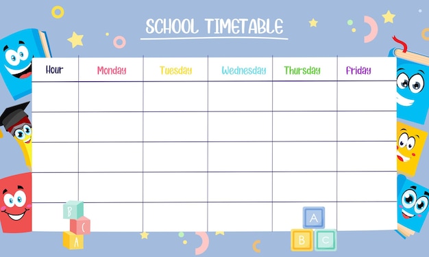 키즈 스쿨 플래너 Grafis 학생을 위한 학교 시간표