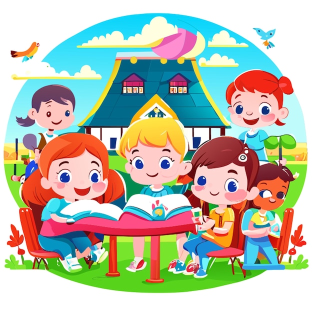 kids school vector illustration