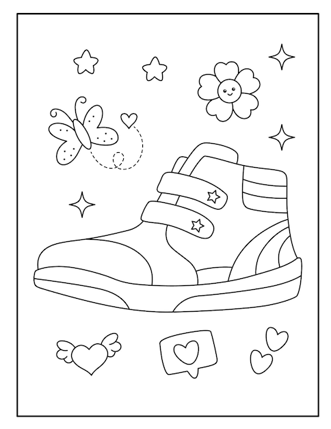 Kids Shoes Coloring Pages