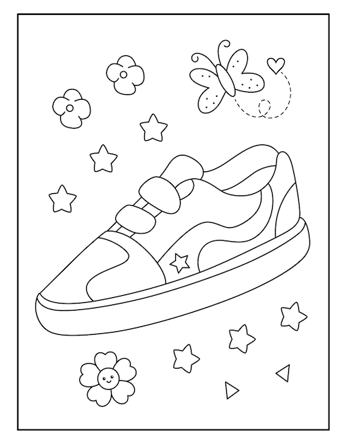 Disegni da colorare di scarpe per bambini