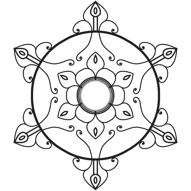 kids simple floral mandala coloring page background design