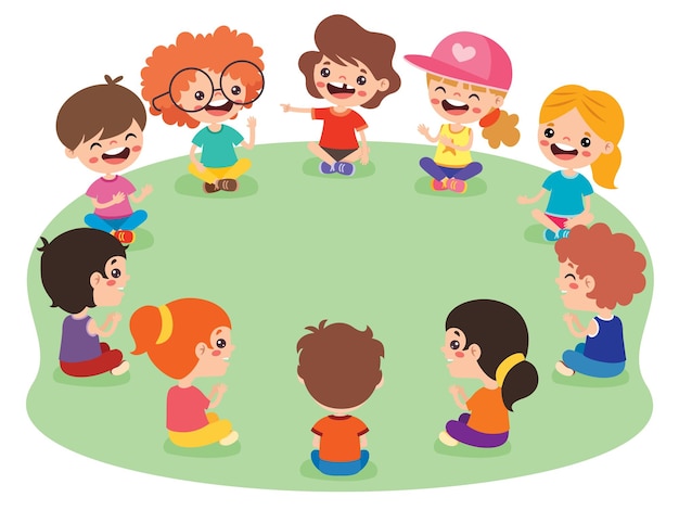 Kids Sitting In Circle And Playing