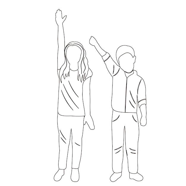 Kids sketch outline isolated vector