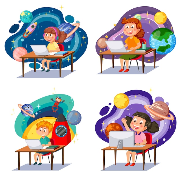 Kids in space astronomy theme